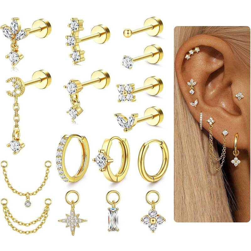 16 Gauge Cartilage Earrings fo - Body Jewelry Surgical Steel review and price