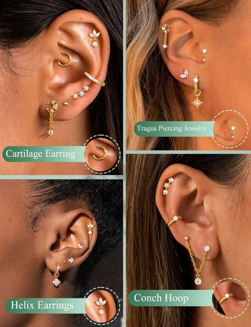 16 Gauge Cartilage Earrings fo - Body Jewelry Surgical Steel review and price